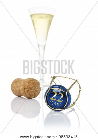 Champagne Cap With The Inscription 22 Years