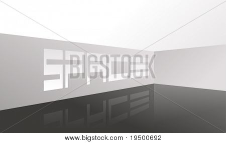 white space with dark floor