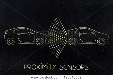 Vehicle With Sensors Detecting Proximity With Another Behind It