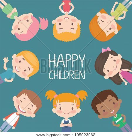 Vector Illustration of Happy Childern having Fun