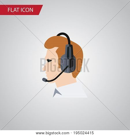 Isolated Online Support Flat Icon. Telemarketing Vector Element Can Be Used For Telemarketing, Online, Support Design Concept.