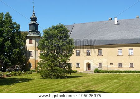 BLUDOV, CZECH REPUBLIC, MAY 27, 2017: Baroque chateau with late Renaissance elements. It is protected as a cultural monument of the Czech Republic
