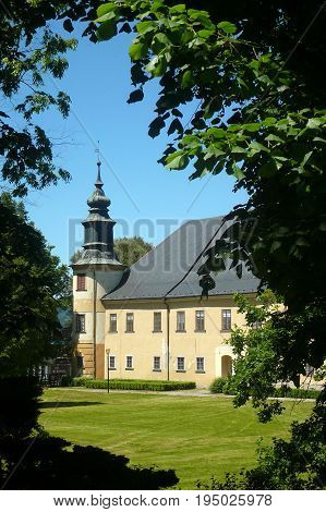 BLUDOV, CZECH REPUBLIC, MAY 27, 2017: Baroque chateau with late Renaissance elements. It is protected as a cultural monument of the Czech Republic