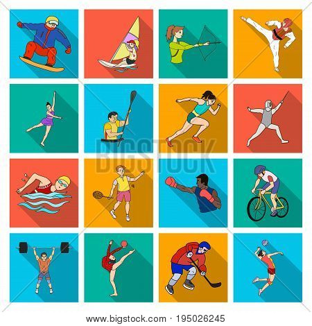 Hockey, tennis, boxing sports included in the Olympic Games. Olympic sport set collection icons in flat style vector symbol stock illustration .