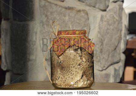 Dried Mushrooms - Macrolepiota Procera , On Wooden Board