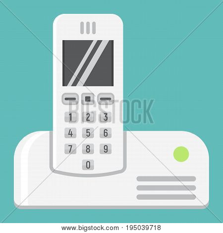 Wireless telephone flat icon, household and appliance, vector graphics, a colorful solid pattern on a white background, eps 10.