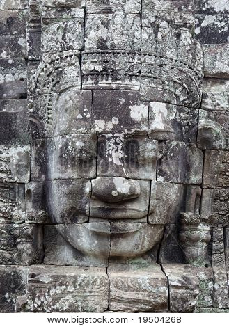 Basreliéf fragmentu, starověký chrám hinduismu. Angkor Wat, Kambodža.