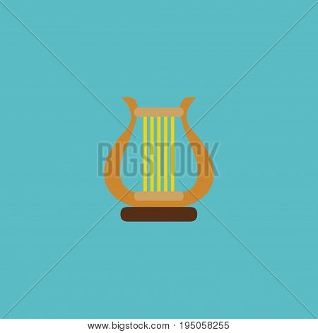 Flat Icon Harp Element. Vector Illustration Of Flat Icon Lyre Isolated On Clean Background. Can Be Used As Harp, Lyre And Instrument Symbols.