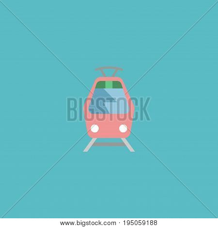 Flat Icon Tram Element. Vector Illustration Of Flat Icon Streetcar Isolated On Clean Background. Can Be Used As Tram, Streetcar And Tramcar Symbols.