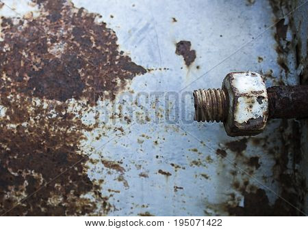 Old bolts and pipes are rusty of water pipe.