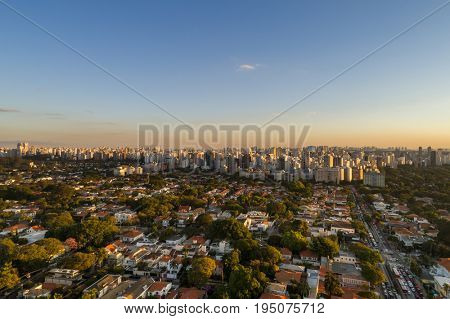 Aerial View of Sao Paulo city, Brazil