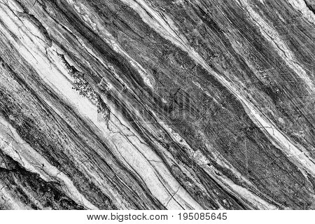 Natural black and white marble texture with diagonal lines