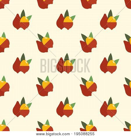 Seamless Background Image Colorful Tropical Fruit Salak