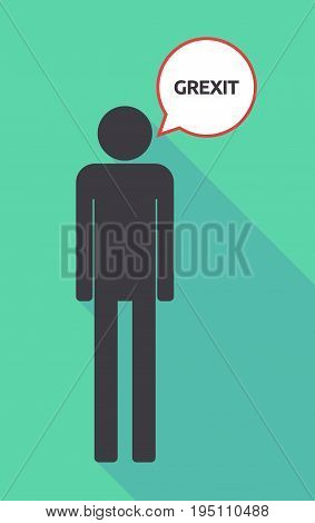 Long Shadow Male Pictogram With  The Text Grexit