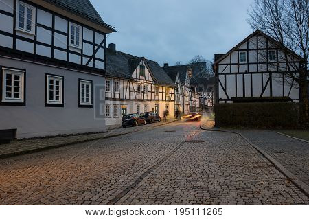 Half-timbered houses of Freudenberg a town in North Rhine-Westphalia Germany