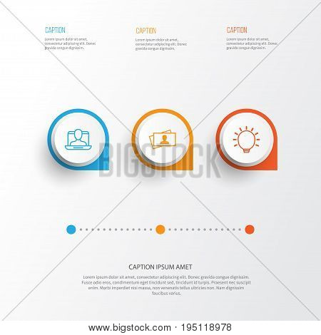 Corporate Icons Set. Collection Of Calling Card, Great Glimpse, Social Profile And Other Elements. Also Includes Symbols Such As Trade, Social, Identity.