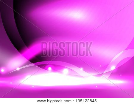 Glowing purple shiny wave background, energy concept illustration