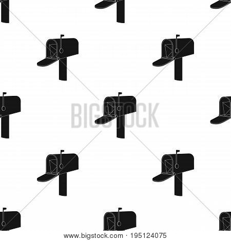 Correspondence box.Mail and postman single icon in black style vector symbol stock illustration .