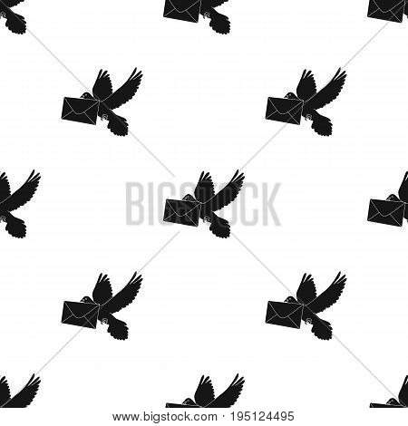 Post pigeon.Mail and postman single icon in black style vector symbol stock illustration .
