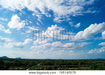 The sky is covered with white clouds.