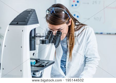 Researcher In Laboratory, One Woman Only, Toned Image