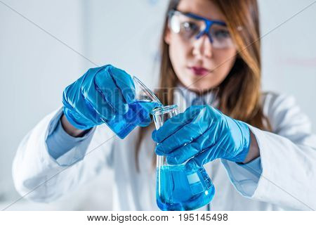 Biotechnology In Lab, One Woman Only, Toned Image