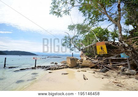 Beach In Sapi Island, Sabah Malaysia.