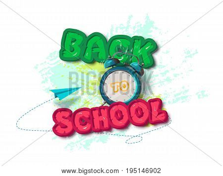 Back to school. Tipographic Banner. Bright flyer. Vector Illustration