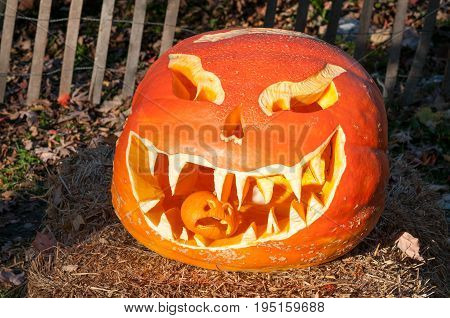 CHADDS FORD, PA - OCTOBER 26: View of The Great Pumpkin Carve carving contest on October 26, 2013