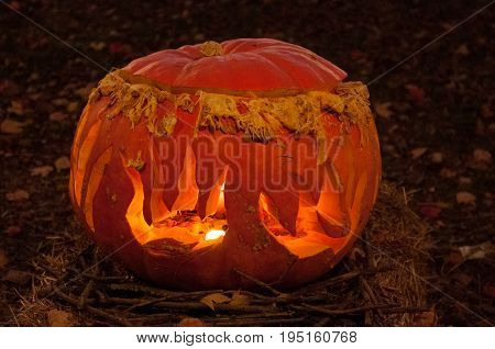 CHADDS FORD, PA - OCTOBER 26: View of The Great Pumpkin Carve carving contest on October 26, 2013