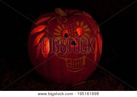 CHADDS FORD, PA - OCTOBER 26: View of The Great Pumpkin Carve carving contest on October 26, 2013