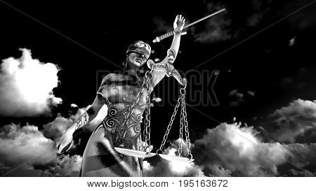 Broken lady of justice 3d rendering