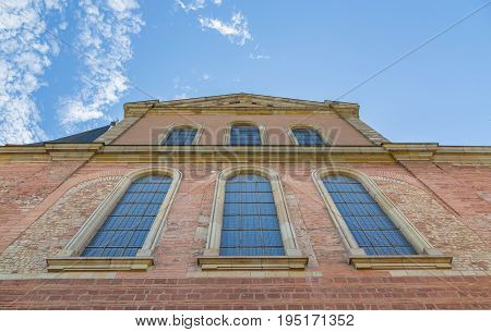 Trier Cathedral with blue sky picture detail