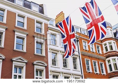 LONDON UNITED KINGDOM - August 12th 2016: Detail of Bruton Street in the affluent area of Mayfair in London city centre