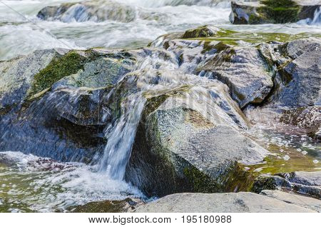 Background Landscape With Waterfall In Yaremche Vilage In Ukraine