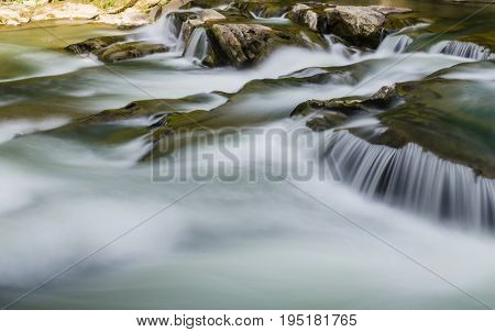 Background Landscape With Waterfall In Yaremche Vilage In Ukraine
