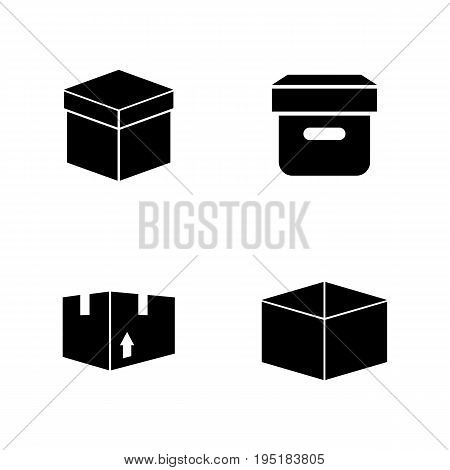 Box. Simple Related Vector Icons Set for Video, Mobile Apps, Web Sites, Print Projects and Your Design. Black Flat Illustration on White Background.