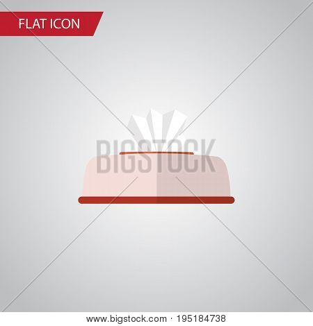 Isolated Napkin Box Flat Icon. Tissue Vector Element Can Be Used For Napkin, Box, Tissue Design Concept.