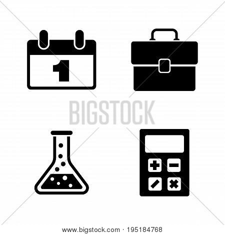 Training. Simple Related Vector Icons Set for Video, Mobile Apps, Web Sites, Print Projects and Your Design. Black Flat Illustration on White Background.