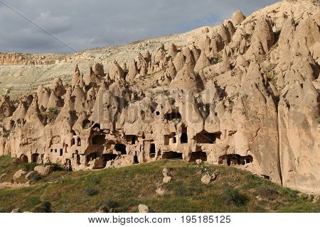 Rock Formations In Zelve Valley, Cappadocia