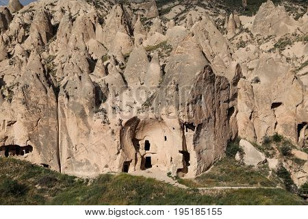 Rock Formations In Zelve Valley, Cappadocia
