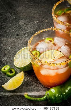 Traditional Mexican Cocktail Spicy Michelada