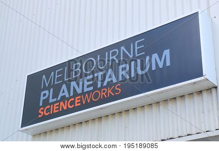 MELBOURNE AUSTRALIA - JULY 1, 2017: Melbourne Planetarium. Melbourne Planetarium is on the site of Scienceworks museum.