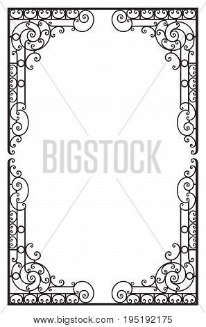 Vintage decorative frame in renaissance style on white