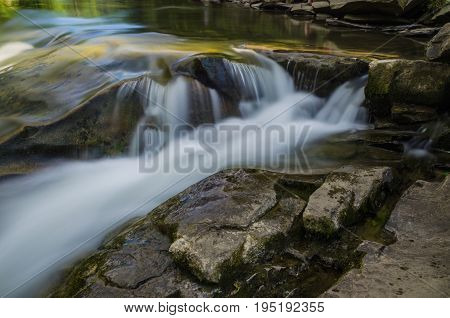 Background Landscape With Waterfall In Yaremche Vilage In Ukraine
