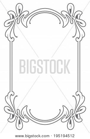 Vintage decorative frame in art nouveau style