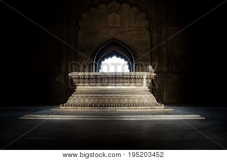 Safdarjung Tomb, New Delhi, India - 9 April 2016 : A Shot With Light Entering Through The Arch Gate