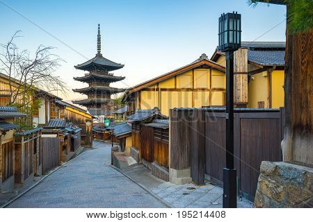 Yasaka Pagoda And Kyoto Ancient Street In Kyoto, Japan