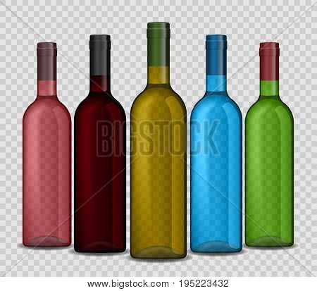 Vector, wine bottle, made in a realistic style. on a transparent background.