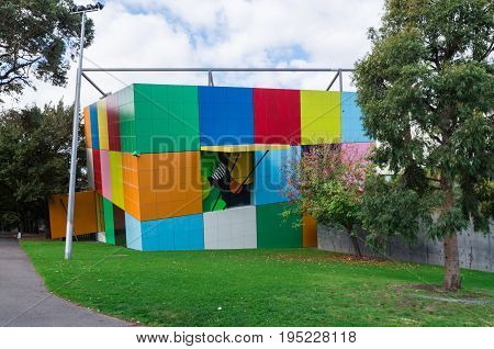 Melbourne, Australia - April 30, 2017: the IMAX Cinema at the Melbourne Museum in Carlton has Melbourne's largest cinema screen.